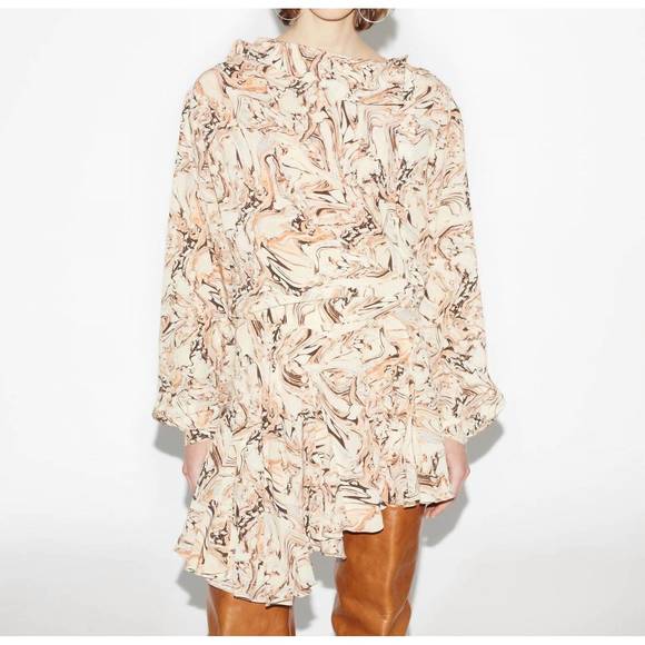 NEW ISABEL MARANT tharya silk dress in beige - Picture 2 of 3